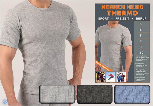 1-013/4 Men-Undershirt, 1/4-sleeved, Thermo