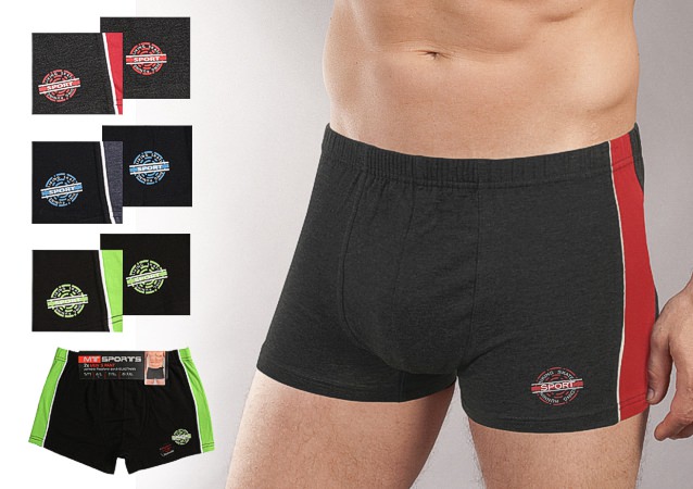 Plain boxers with sidewise contrast strpes