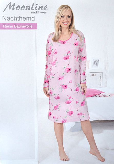 feminine nightgown with floral prints long sleeved
