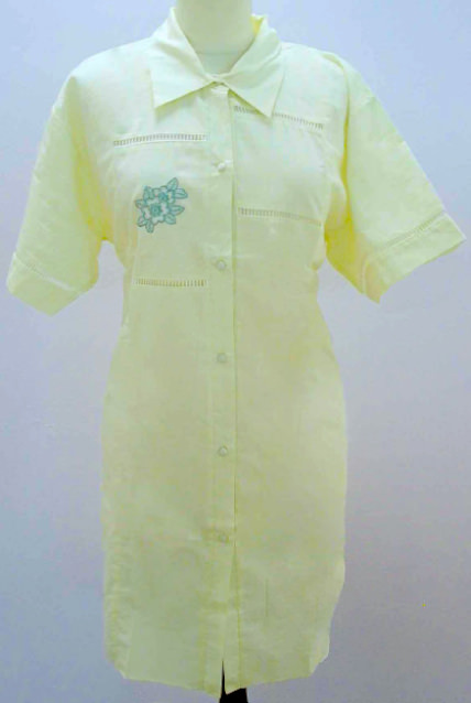Women's Nightshirt; Batist uni coloured; short sleeved