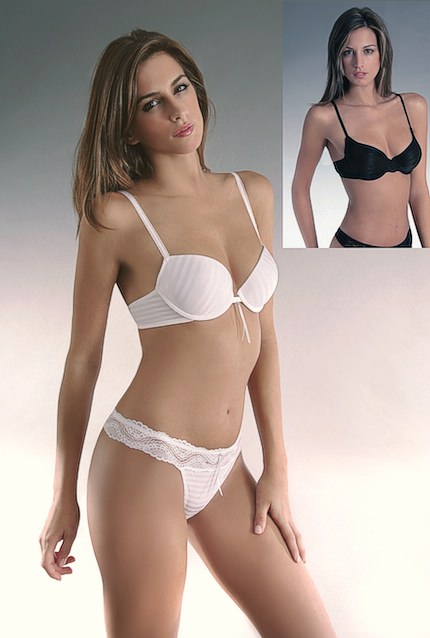 3-007 Underwired bra with lining fine, shiny shadow stripe in the fabric