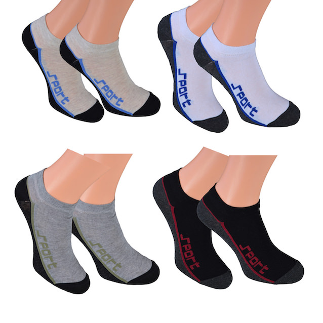 sneakers socks for men with sports writing on the side contrast sole