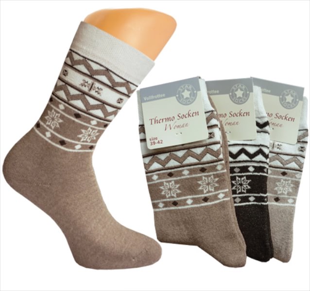 nice thermo-socks with nice brown colours and scandinavian patterns