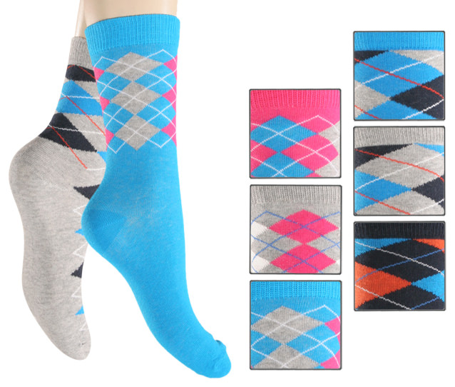 Plaid Child`s socks intense colours