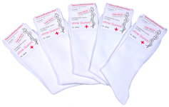 Nurse-socks, plain white without incutting waistband; 100% cotton