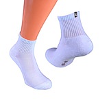 white sports shortsocks with terry sole and black heel flag cocain logo