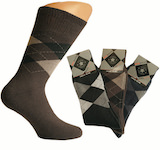 thin thermo socks with classical plaid dessin