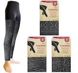 black thermo leggings with fasionable patterns in the fabric