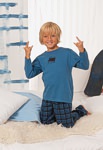 Boy`s Pyjama with checked flannel-trousers