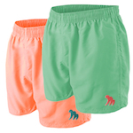 Stylish beach shorts green or salmon brand martano